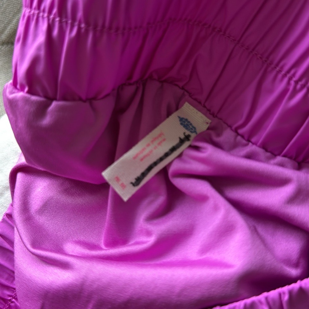 Free People Get You Flirt on Shorts Pink Ruffle Athleisure Active Medium - Picture 7 of 8